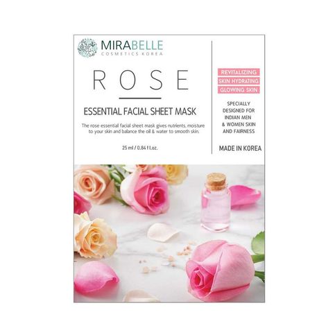 Buy Mirabelle Korea Rose Essential Facial Sheet Mask (25 ml)-Purplle