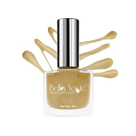 Buy Bella Voste Shimmer Nail Paints Glitter Gold (9 ml)-Purplle