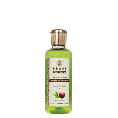 Buy Khadi Shuddha Green Tea Apple Shampoo+Conditioner (210 ml)-Purplle