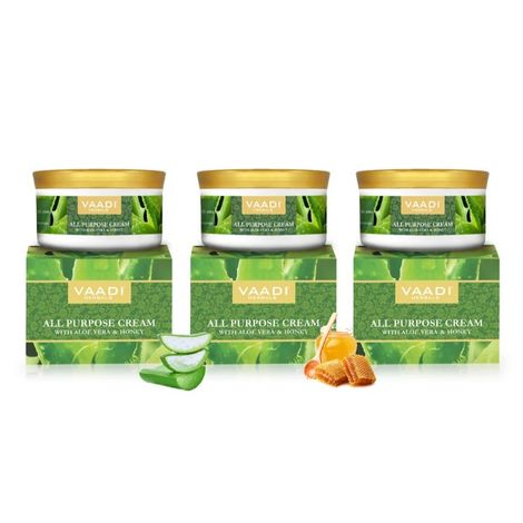 Buy Vaadi Herbals Value Pack Of 3 All Purpose Cream With Aloe Vera, Honey & Manjistha (150 g * 3)-Purplle