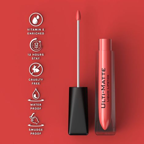 Buy Bella Voste I ULTI-MATTE LIQUID LIPSTICK I Cruelty Free I No Bleeding On Lips I Transfer Proof  & Smudge Proof I Enriched with Vitamin E I Full Coverage with Pure Matt Finish I PUNK RED (17) - 3.7 ml-Purplle
