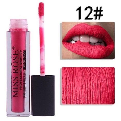 Buy Miss Rose Professional Make Up Long Lasting Matte Lip Gloss (7701-002-12) (3.6 g)-Purplle