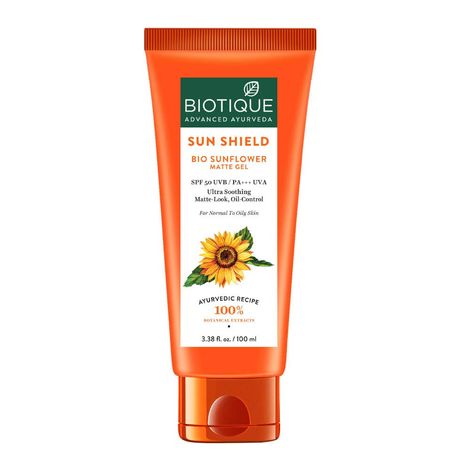 Buy Biotique Bio Sunflower Matte Gel Sunscreen SPF 50 UVB/UVA PA+++ (100 ml)-Purplle