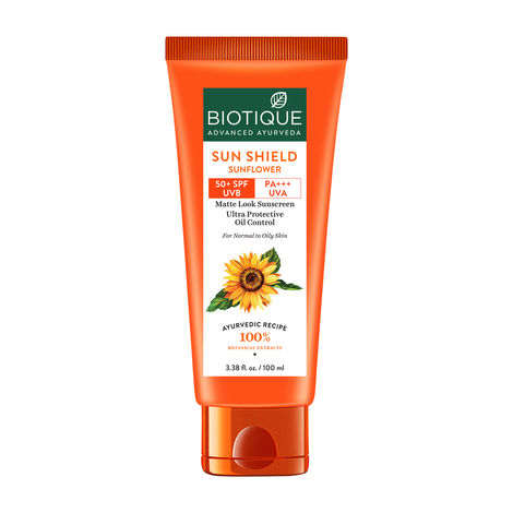 Buy Biotique Bio Sunflower Matte Gel Sunscreen SPF 50 UVB/UVA PA+++ (100 ml)-Purplle