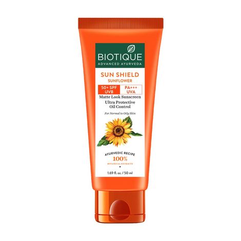 Buy Biotique Bio Sunflower Matte Gel Sunscreen SPF 50 UVB/UVA PA+++ (50 ml)-Purplle