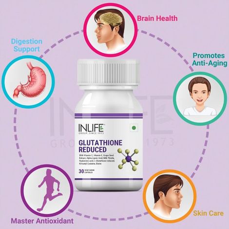 l glutathione vs s glutathione Buy INLIFE L Glutathione Reduced Supplement Vitamin C Milk Thistle Grape  Seed Extract Biotin Skin Whitening Men Women 1000mg - 30 Veg Capsules  Online