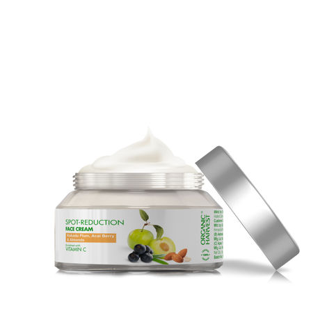 Buy Organic Harvest Spot Reduction Face Cream: Kakadu Plum, Acai Berry & Almonds | Vitamin C, Dark Spot Removal Face Cream For Women & Men | 100% American Certified Organic | Sulphate & Paraben-free - 50g-Purplle