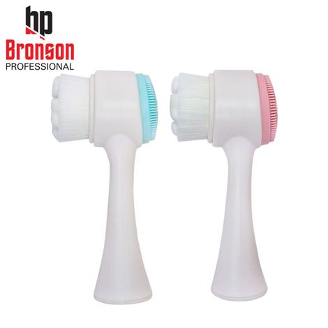 Buy Bronson Professional Face Cleansing Brush 2 In 1 For Cleansing & Exfoliation With Soft Bristles (Color May Vary) - 2 Pcs-Purplle
