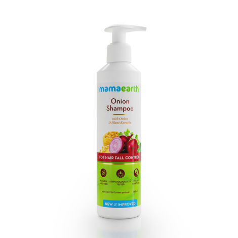 Buy Mamaearth Onion Hair Fall Shampoo For Hair Growth & Hair Fall Control, With Onion Oil & Plant Keratin (250 ml)-Purplle
