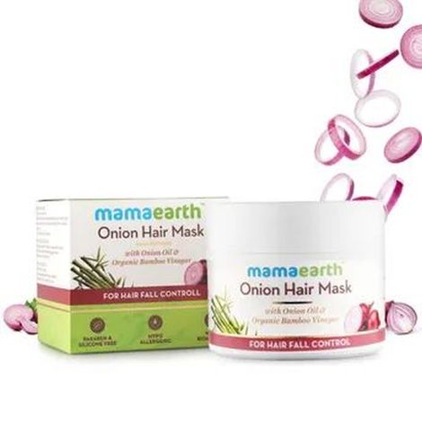 Buy Mamaearth Onion Hair Mask Controls Hairfall And Boosts Hair Growth, With Onion & Organic Bamboo Vinegar (200 ml)-Purplle