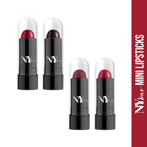 Buy NY Bae Argan Oil Infused Mini Lipstick, Runway, For Fair Skin - Haute Beauty, Set of 4 Mini Lipsticks, Kit 4 (1.4 g X 4)-Purplle