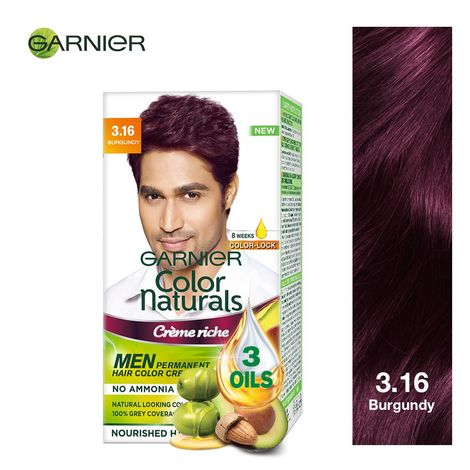Buy Garnier Color Naturals Men Permanent Hair Colour Cream - Burgundy 3.16 (30 ml + 30 g)-Purplle