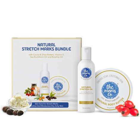 Buy The Moms Co. All Natural, Complete Care Solution for Stretch Marks for Women| Natural Stretch Mark Oil (100ml) and Natural Body Butter (100g)|Stretch Marks Cream for Pregnancy| Stretch Mark Oil-Purplle