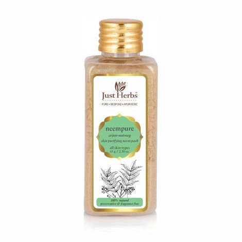 Buy Just Herbs Neempure Arjuna€“Nutmeg Skin Purifying Neem Pack (65 gm)-Purplle