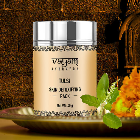 Buy Vayam Ayurveda Skin Detoxifying Face Pack - Tulsi (40 g) | Ayurvedic | Natural | Herbal | Pure | Sulphate free | Paraben Free-Purplle