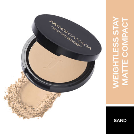 Buy Faces Canada Weightless Matte Compact | SPF 20 | Oil Control |Shea Butter and Vitamin E enriched | Matte Finish | Shade - Sand 9g-Purplle