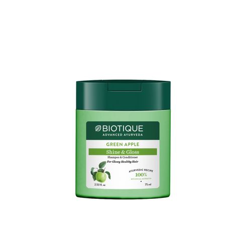 Buy Biotique Bio Green Apple shine & Gloss Shampoo & Conditioner (75 ml)-Purplle