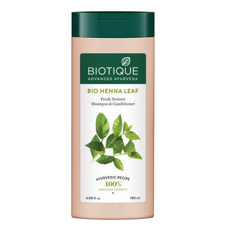 Buy Biotique Bio Henna Leaf Fresh Texture Shampoo & Conditioner (180 ml)-Purplle