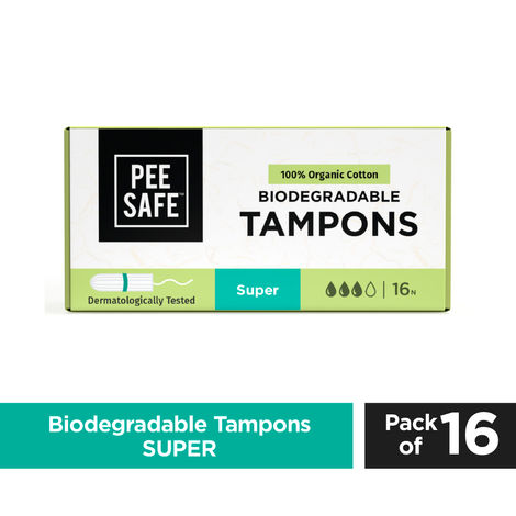 Buy Pee Safe Organic Cotton Tampon (Super)-Purplle