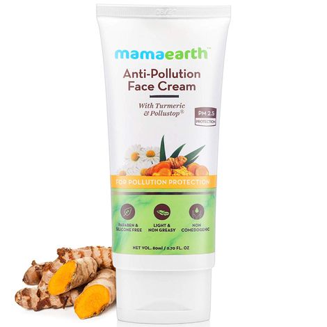 Buy Mamaearth Anti-Pollution Daily Face Cream for Dry & Oily Skin with Turmeric & Pollustop For a Bright Glowing Skin (80 ml)-Purplle