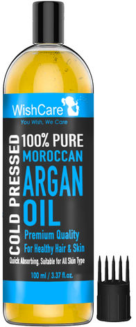 Buy WishCare 100% Pure Cold Pressed Moroccan Argan Oil - for Healthy Hair & Skin (100 ml)-Purplle