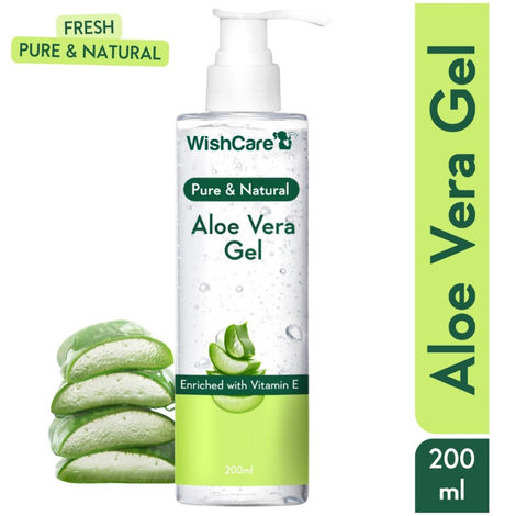 Buy WishCare Pure & Natural Aloe Vera Gel - 200 Ml - Enriched With Vitamin E - Multipurpose Gel for Skin and Hair-Purplle