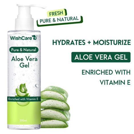 Buy WishCare Pure & Natural Aloe Vera Gel - 200 Ml - Enriched With Vitamin E - Multipurpose Gel for Skin and Hair-Purplle