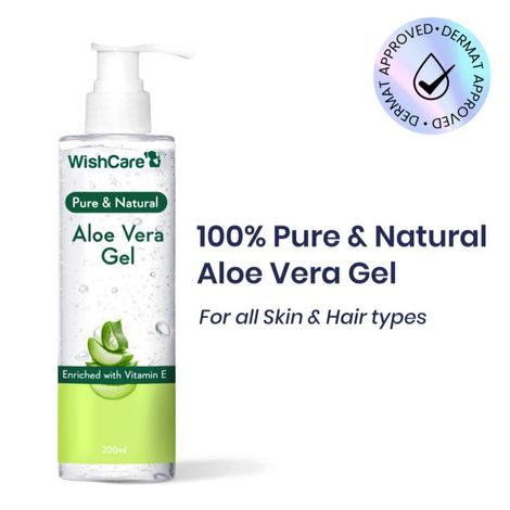 Buy WishCare Pure & Natural Aloe Vera Gel - 200 Ml - Enriched With Vitamin E - Multipurpose Gel for Skin and Hair-Purplle
