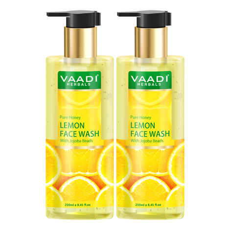 Buy Vaadi Herbals Pack of 2 Pure Honey Lemon Face Wash with Jojoba Beads (250 ml x 2)-Purplle