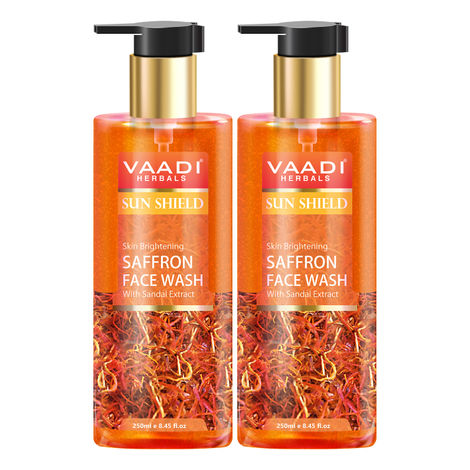 Buy Vaadi Herbals Pack of 2 Skin Whitening Saffron Face Wash with Sandal Extract (250 ml x 2)-Purplle