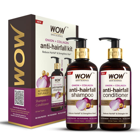 Buy WOW Skin Science Red Onion & Collagen  Oil Shampoo & Conditioner Kit 300 ml+300 ml-Purplle