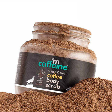 Buy mCaffeine naked & raw Coffee Body Scrub With Coconut | For Women & Men | De-Tan Bathing Scrub with Coconut Oil, Removes Dirt & Dead Skin from Neck, Knees, Elbows & Arms - 100 gm-Purplle