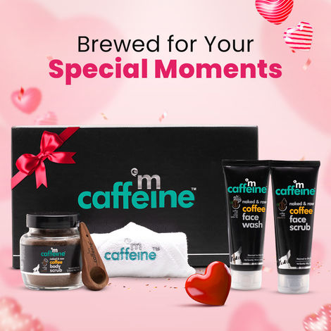 Buy mCaffeine Moment Skin Care Gift Set | Heavenly Coffee Aroma packed in a Premium Rakhi Gift Box |Signature Body Scrub + Face Wash and Scrub with Brew Scoop and Towel ,300 gm-Purplle