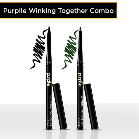 Buy Purplle Kajal Winking Together Combo, Dark Green & Black Combo of 2-Purplle