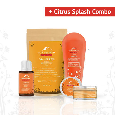 Buy Alps Goodness Citrus Splash Combo (Face Wash (100 ml) + Gel (29 gm) + Essential Oil (10 ml) + Powder (50 gm)-Purplle