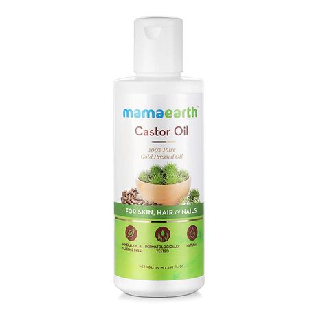 Buy Mamaearth 100% Pure Castor Oil, Cold Pressed, To Support Hair Growth, Good Skin and Strong Nails (150 ml)-Purplle