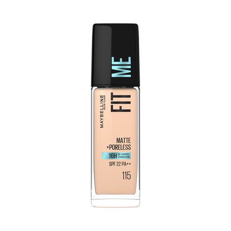 Buy Maybelline New York Fit Me Matte+Poreless Liquid Foundation (With Pump & SPF 22), 115 Ivory, 30 ml-Purplle