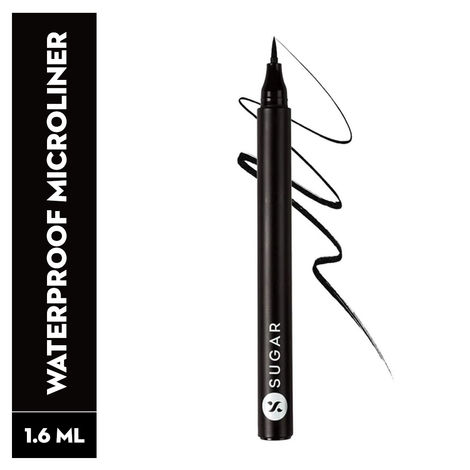 Buy SUGAR Cosmetics Wingman Waterproof Microliner | Liquid Eyeliner | Flexi-Tip Applicator | Pen Eyeliner | Lasts Upto 12 Hrs | Smudgeproof & Transferproof | 1.6ml - 01 I'Ll Be Black-Purplle