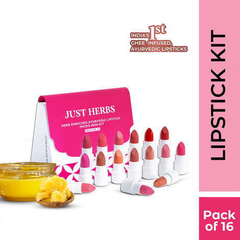 Buy Just Herbs Ayurvedic Lipstick Shade Sampler Kit 7gm-Purplle
