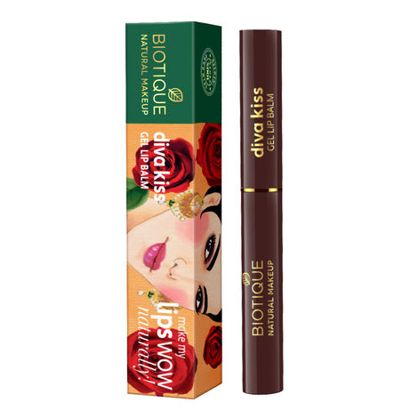 Buy Biotique Natural Makeup Diva Kiss Gel Lip Balm (Cinnamon Swirl)(2 g)-Purplle