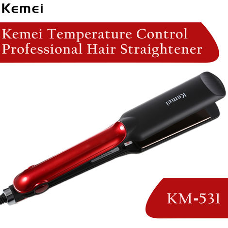Buy Kemei Temperature Control Professional KM-531 Hair Straightener (Red)-Purplle