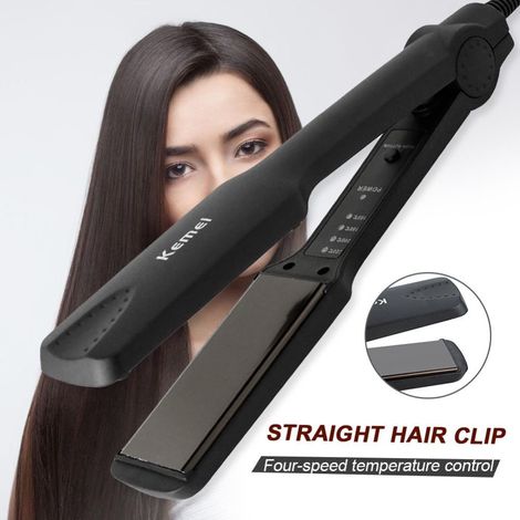 Buy Kemei KM 329 Temperature Control Professional Hair Straightener (Black)-Purplle