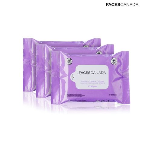 Buy Faces Canada Fresh Clean Glow Makeup Remover Wipes - 10N (Pack of 3)-Purplle