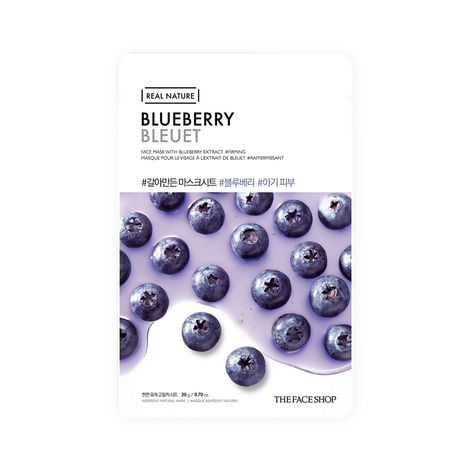 Buy The Face Shop Real Nature Blueberry Face Mask (Sheet Mask 20 gm)-Purplle