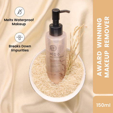 Buy The Face Shop Rice water bright Rich Cleansing Oil with Rice Water to Brighten the Skin, 150ml | Korean Make-Up Remover, For Lips, Eyes and Face, Removes Waterproof makeup-Purplle