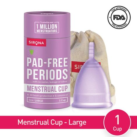Buy Sirona Reusable Menstrual Cup with FDA Compliant Medical Grade Silicone - Large-Purplle