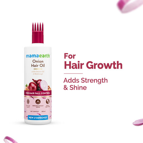 Buy Mamaearth Onion Hair Oil with Onion Oil & Redensyl for Hair Fall Control - 250 ml-Purplle