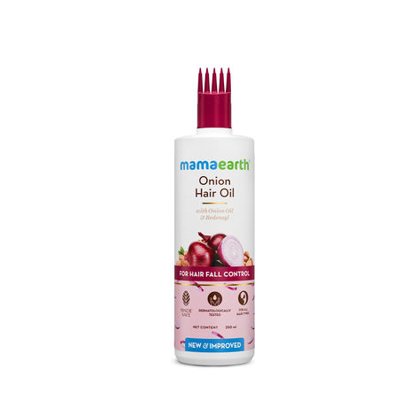 Buy Mamaearth Onion Hair Oil with Onion Oil & Redensyl for Hair Fall Control - 250 ml-Purplle