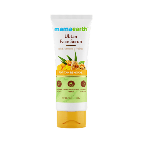 Buy Mamaearth Ubtan Face Scrub with Turmeric and Walnut for Tan Removal - 100g-Purplle