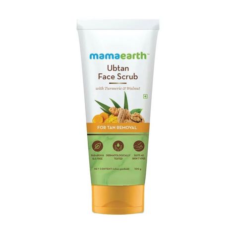 Buy Mamaearth Ubtan Scrub For Face with Turmeric & Walnut for Tan Removal (100 g)-Purplle